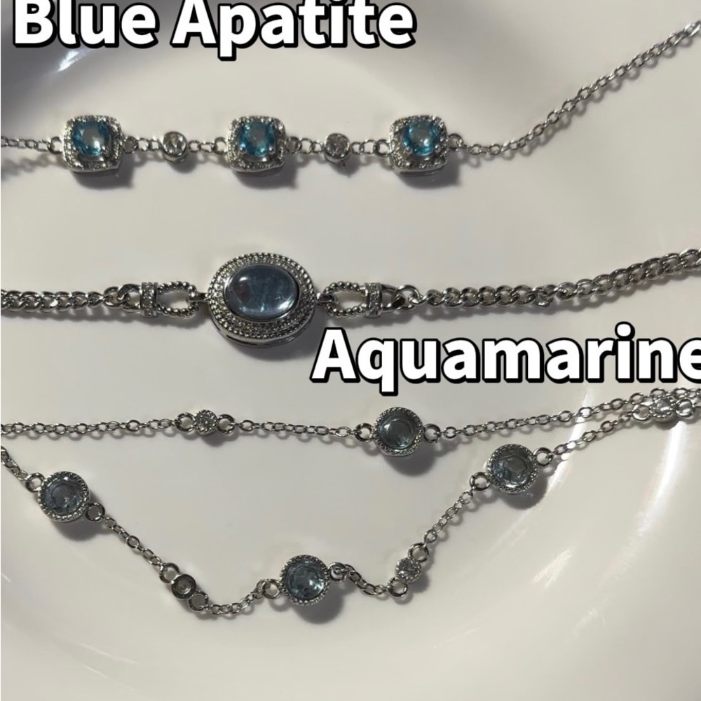 Aquamarine Blue Apatite Topaz Bracelet